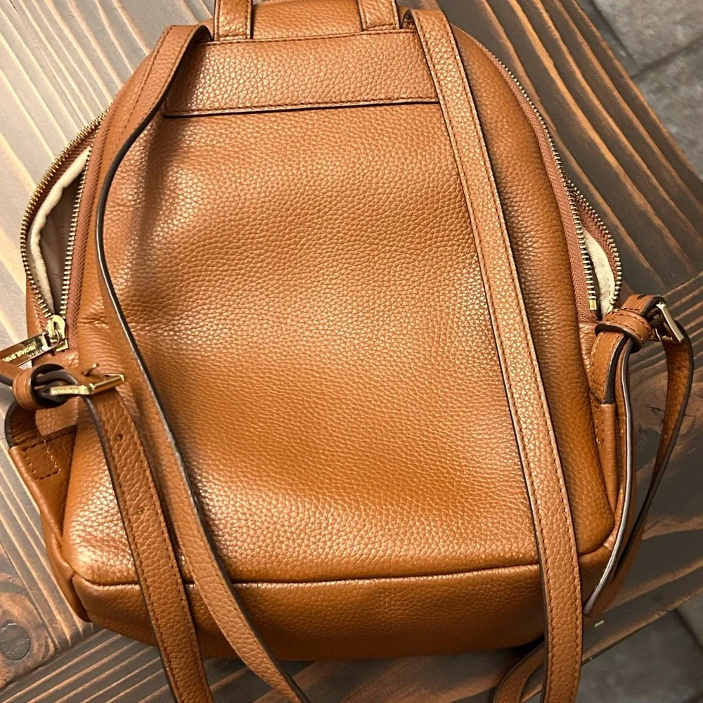Michael Kors Tan Leather Daypack with Gold Hardware